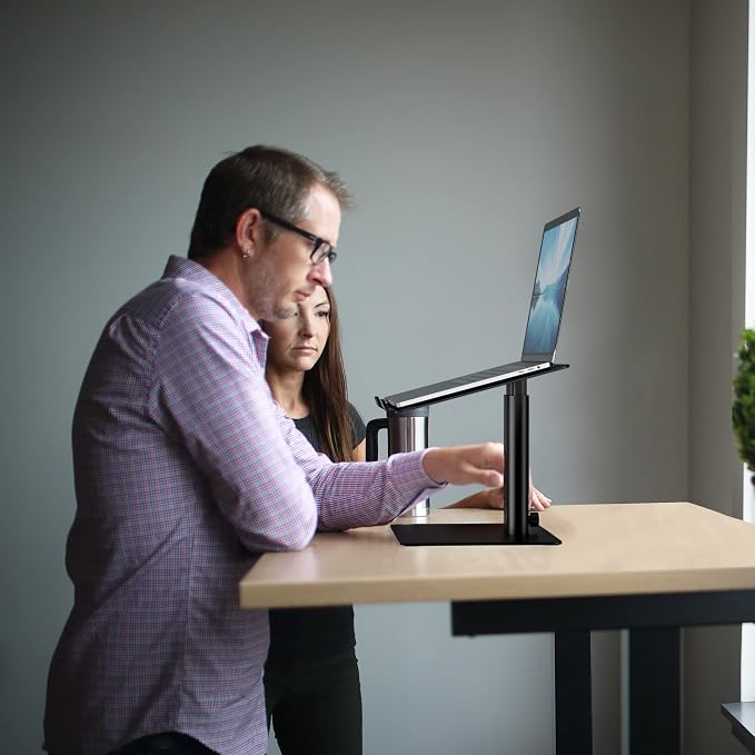 BESIGN LSX6 Computer Holder Stand, Ergonomic Adjustable Notebook Riser for Standing Work, Compatible with Air, Pro, Dell, HP, Lenovo More 10-14" Laptops, Black - Image 7