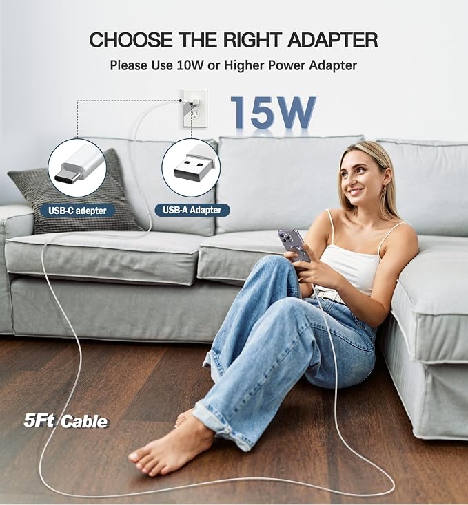 Magnetic Wireless Charger, 2-Pack 15W Fast Mag-Safe Stand for iPhone 17-12 | Fast Magnetic Wireless Charging Pads for iPhone 17/17 Air/17 Pro/17 Pro Max, 16/15/14/13/12 Series and AirPods(white） - Image 6