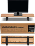 Moodular Wooden Monitor Stand Desk Organizer, Standard 33.4" Oak | Customizable Organized Workspace, Aluminum Slide Rails, 10 Add-Ons Sold Separately: Storage Drawer, Tablet, Phone & More by ULTRARM