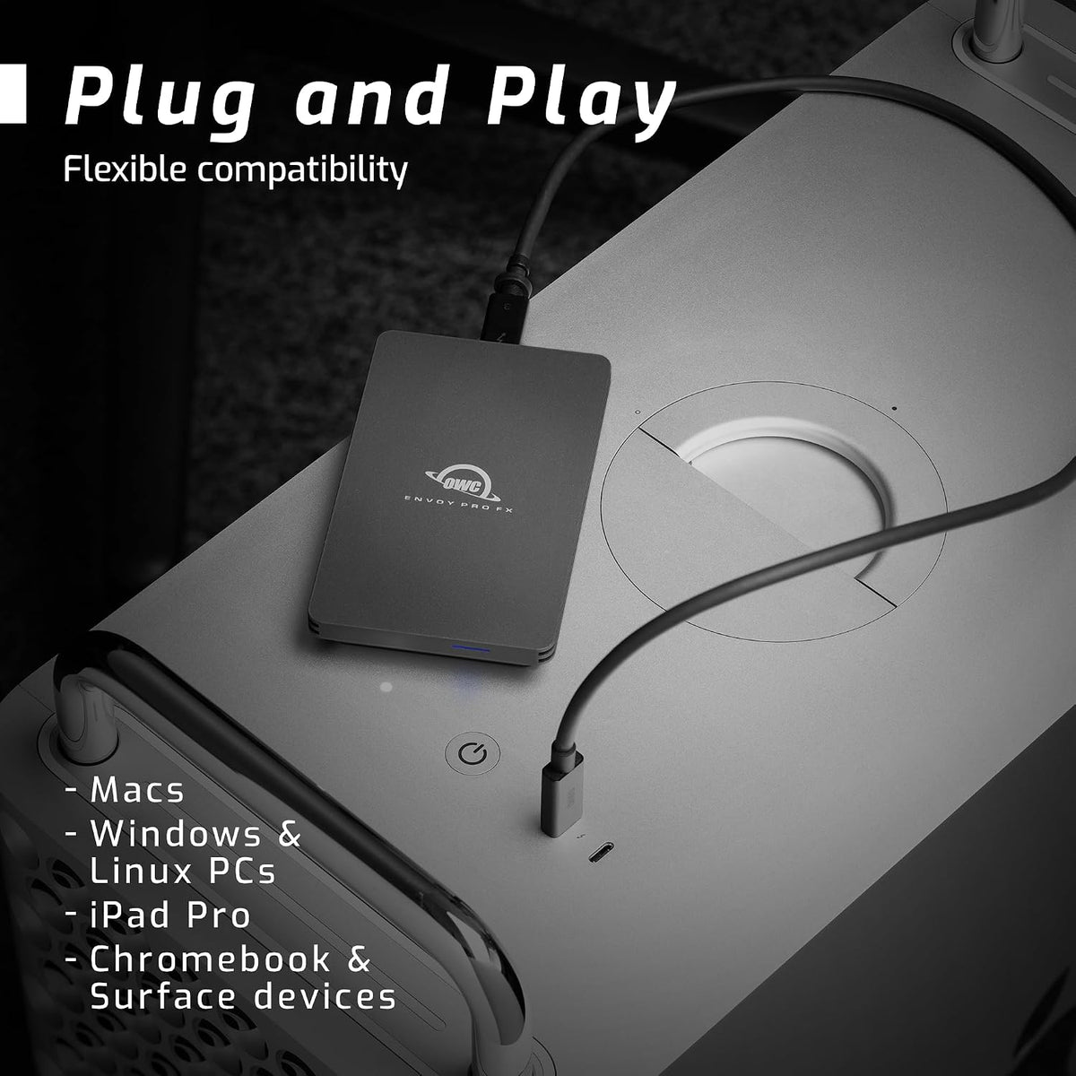 OWC Envoy Pro FX 2TB Thunderbolt 40Gb/s + USB-C 10Gb/s Portable NVMe SSD - Image 5