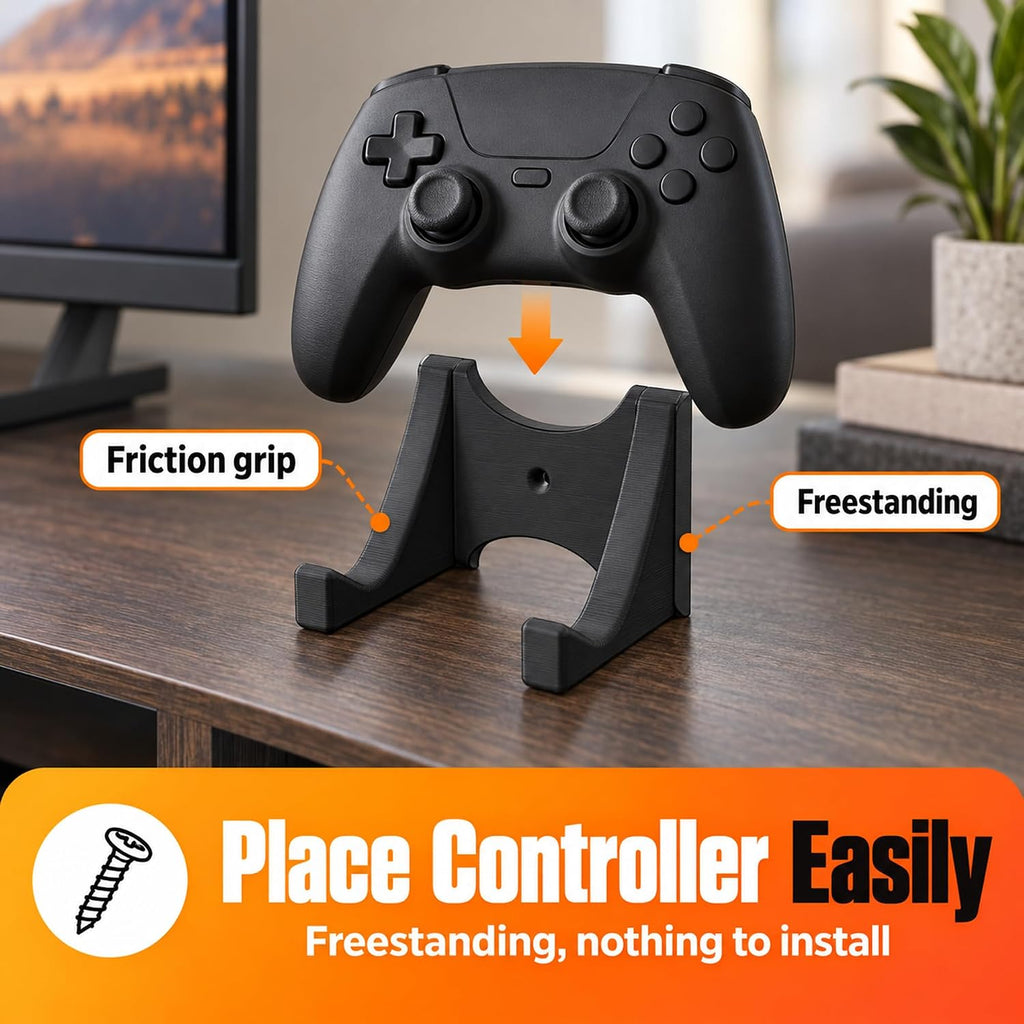 SplashNColor Gaming Controller Stand Holder Compatible with Dual Analog Gamepads – Freestanding Analog Grip Display | Desk Shelf Organizer for Console Accessories and Game Room Storage - Image 4