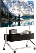 Mobile TV Cart with Solid Wood Assembly-Free Cabinet for 42-75 Inch TVs by BEISHI