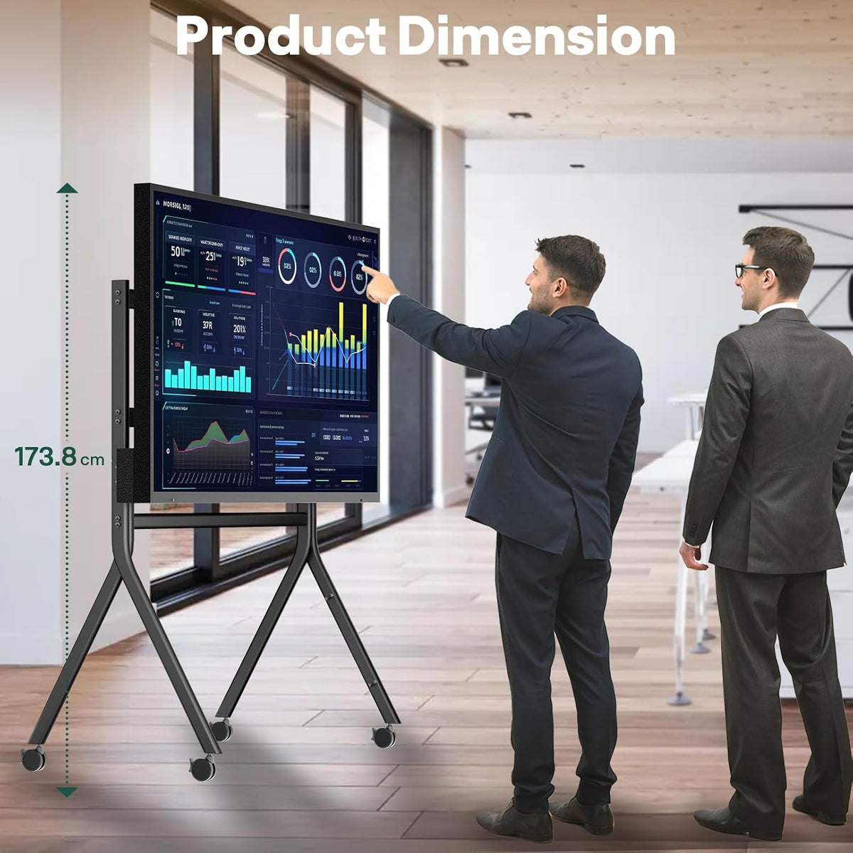 Sylvox TV Floor Stand for 65-75 Inch TVs, Heavy Duty Rolling TV Stand Max Load 132LBS/60kg, Mobile TV Cart with Lockable Wheels, Universal Flat/Curved Screen Mount, VESA 200x200 to 1200x600mm - Image 4