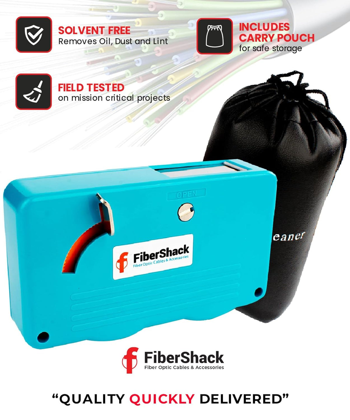 Fiber Optic Cleaning Box. 1.25mm LC Fiber Cleaner & 2.5mm SC Optical Cables and Port Cleaner - 500+ use Optical Connector Cleaning Tool is a crucial Addition to your Kit - Image 2