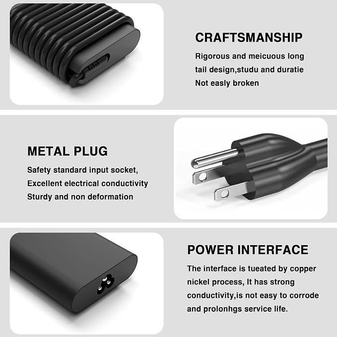 65W USB C Laptop Charger for Dell Latitude Inspiron XPS Type C | For Dell Latitude 7350 7450 7650 5450 5550 5540 5530 5520 5440 5430 5420, XPS 13, Inspiron 14 2-in-1, Chromebook 3100 - Image 4