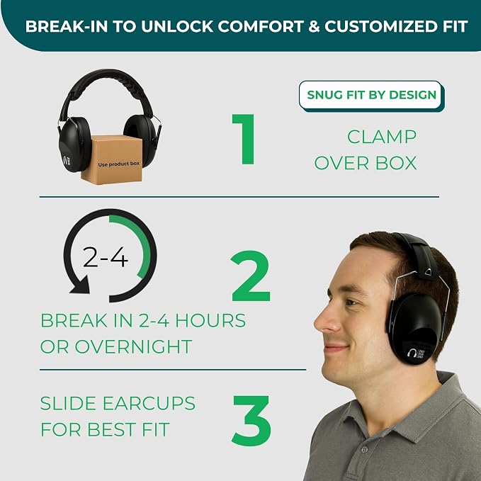 Pro For Sho 34dB NRR Hearing Protection Ear Muffs – Highest NRR Compact Design Ear Protection for Loud Events & Sensory Use - Image 6