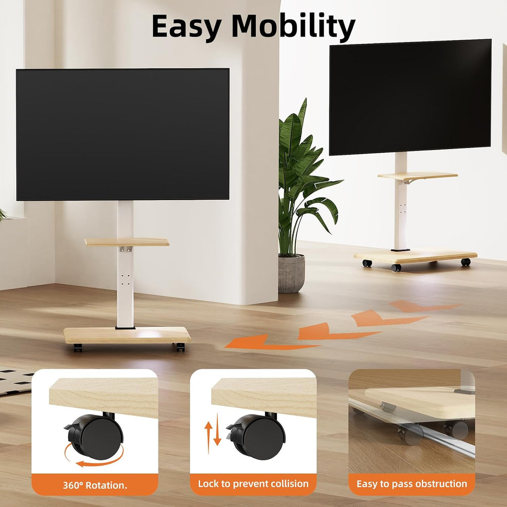 Rolling TV Stand with Wheels for 32-75 Inch TVs - Image 5