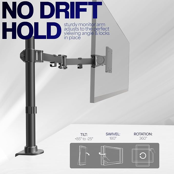 VIVO Single Monitor Desk Mount, Fully Adjustable Stand - Image 4
