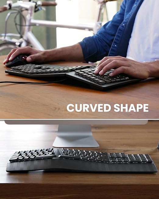 Perixx PERIBOARD-535BR [Firmware Updated] Wired Ergonomic Mechanical Keyboard - Full-Size - Low-Profile Brown Tactile Switches - NKRO Anti-Ghosting - Compatible with Windows and macOS - Image 8