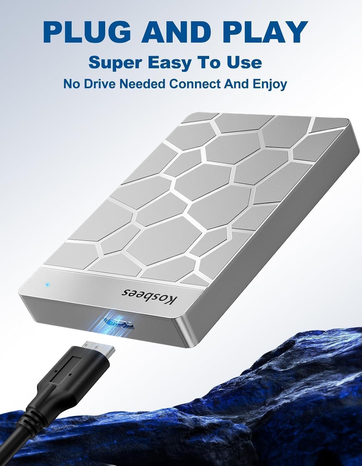 1 TB External Hard Drives,Portable Hard Drive for Windows,Ultra Slim External HDD Store Compatible with PC, MAC,Laptop,PS4, Xbox one, Xbox 360;Plug and Play Ready - Image 2