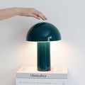 Brightech Celia Small Table Lamp – 10" Touch-Controlled Mushroom Desk Lamp, Cordless & Dimmable LED, Portable Bedside Night Light, Sustainable Light, Recycled Modern Patio Lamp for Home Décor – Teal by Brightech