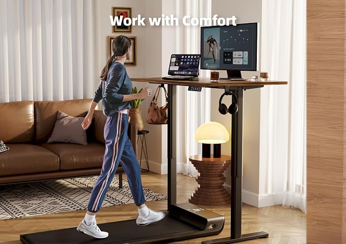 YDN 48 x 24 Inch Rustic Brown Electric Standing Desk | Adjustable Height, Sit Stand, Cable Management, Ergonomic, Home Office - Image 8