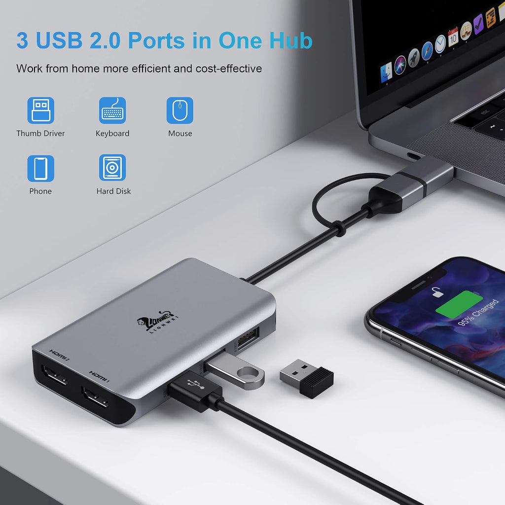 USB 3.0 to Dual HDMI Docking Station for MacBook (Driver Needed) - Image 9