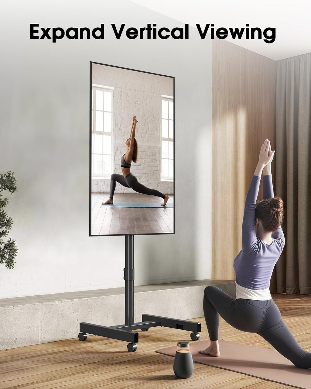Rolling TV Stand for 13-65 Inch TVs/Screens, Sturdy 50mm Support Pole - Image 7