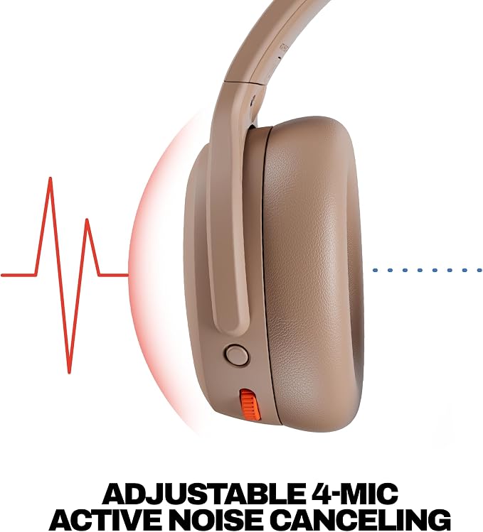 Skullcandy Crusher ANC 2 Noise Cancelling Wireless Headphones - Primer | Multi-Sensory Crusher Bass, Over-Ear Fit, Bluetooth, 60 Hours Battery, Working Out, Gym, Travel, Studying, Music, Gaming - Image 4