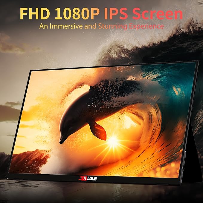 15.6" Portable Monitor for Laptop, 2K FHD 60Hz with USB-C & HDMI | HDR IPS screen；ultra-slim with built-in speakers & adjustable smart cover；compatible with PC, Mac, Phone, PS5, Switch, Xbox - Image 3