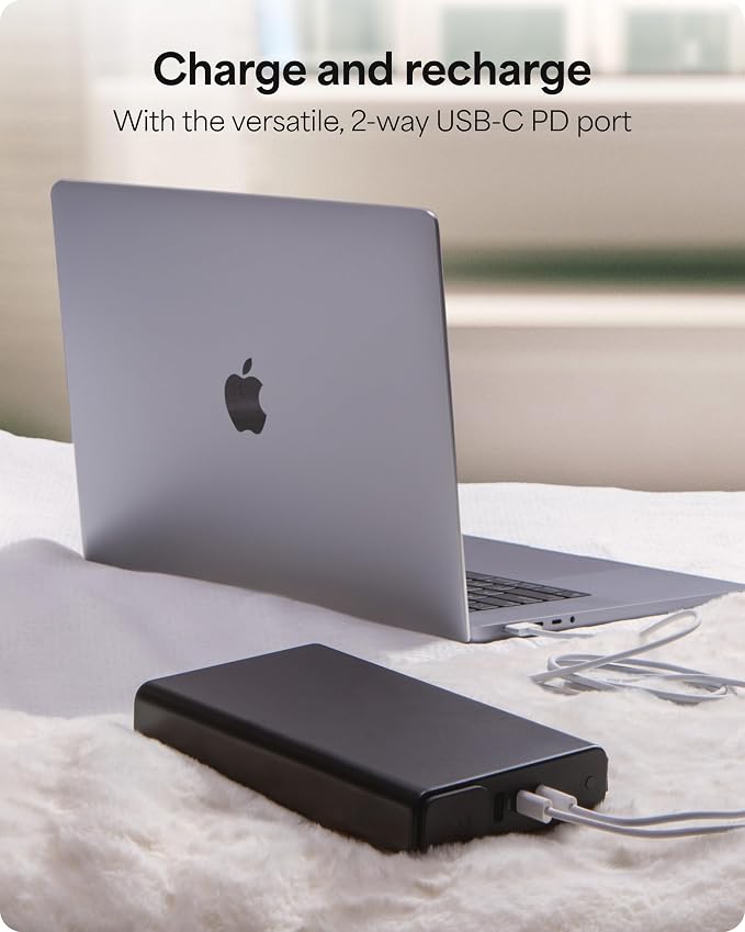 mophie powerstation pro AC (2023)-27,000 mAh External Battery compatbile With MacBook&iPad Portable PD battery with 100W of AC&60W USB-C Fast Charge integrated carry strap-USB-C cable included, Black - Image 5