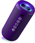 Ortizan Portable Bluetooth Speaker: IPX7 Waterproof, 24W Loud Sound, Purple | Deep Bass, Bluetooth 5.3, LED Lights, Wireless Stereo Pairing, 30H Playtime, for Home/Outdoor/Party/Beach, Birthday Gift by Ortizan