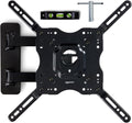 Amazon Basics Full Motion Articulating TV Wall Mount, with Swivel and Tilt, for 26" to 55" TVs and Flat Panels up to 80 Lbs, VESA Compatible, Single Stud, Black by AmazonBasics