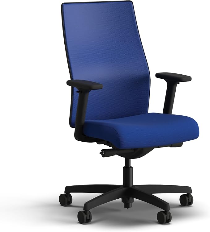 HON Ignition 2.0 Ergonomic Office Chair, Lumbar Support, Desk Chair, Cobalt | Ergonomic office desk chair with lumbar support, adjustable arms, office decor, workstation comfort for focused productivity by HON
