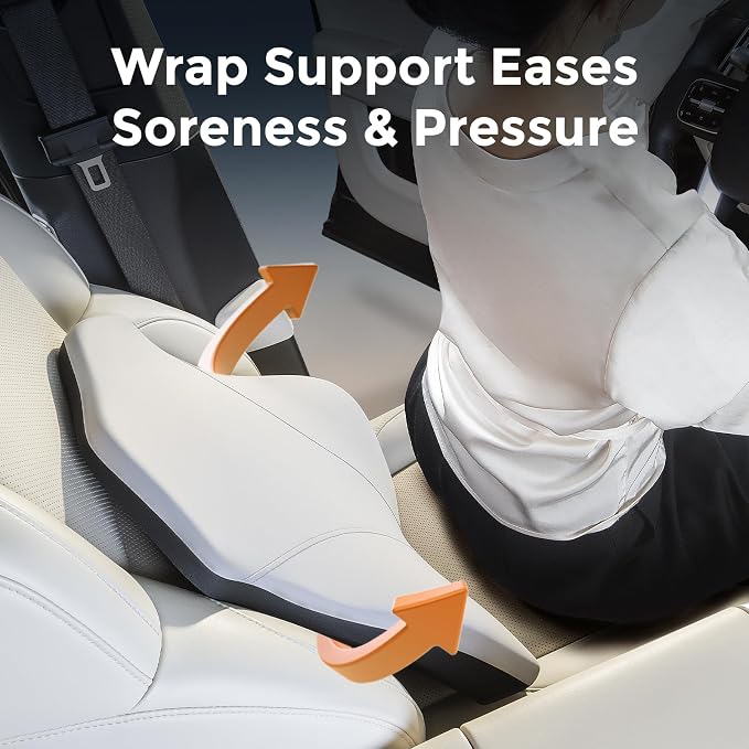 BABUR Lumbar Support Pillow for Car, Back Cushion Support for Driving Seat | Ergonomic 100% Memory Foam, Back Pain Relief, Comfort Lower Back Support for Office Chairs, Car Seat, Wheelchair - Image 3