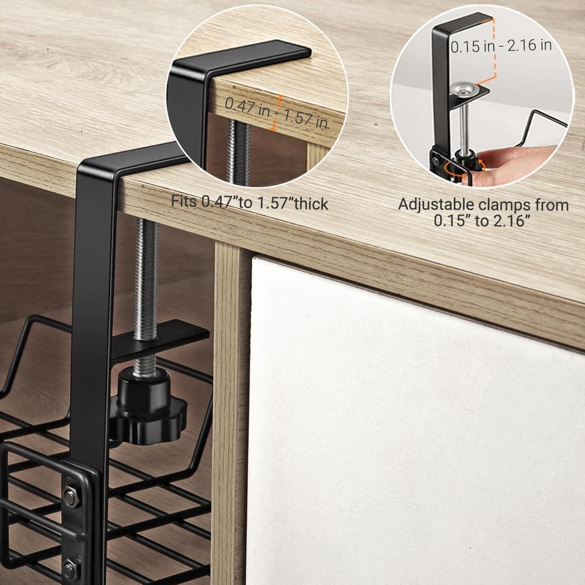Under Desk Cable Management Tray L 14.9'' W 5.9'' - Image 5