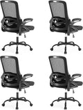 Ergonomic Office Chair Desk Chair with Adjustable Lumbar Support | Mesh Computer Chair Home Office Desk Chair with Flip-up Armrests Executive Task Chair Comfy Mesh Gaming Chair (4Pcs) by NexthroOfficeChair