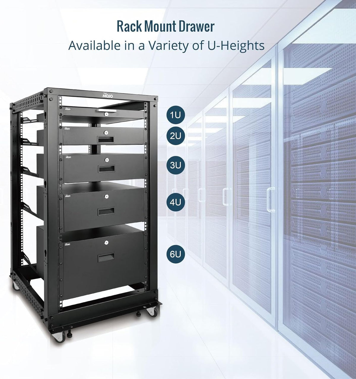 Tecmojo 1U Rack Drawer,Rack Mount Drawer for 19in Network Equipment/Server/AV Rack or Cabinet Enclosure,Sliding and Lockable Server Rack Drawer - Load-Bearing 44lb (20kg),with Cable Management Holes - Image 6