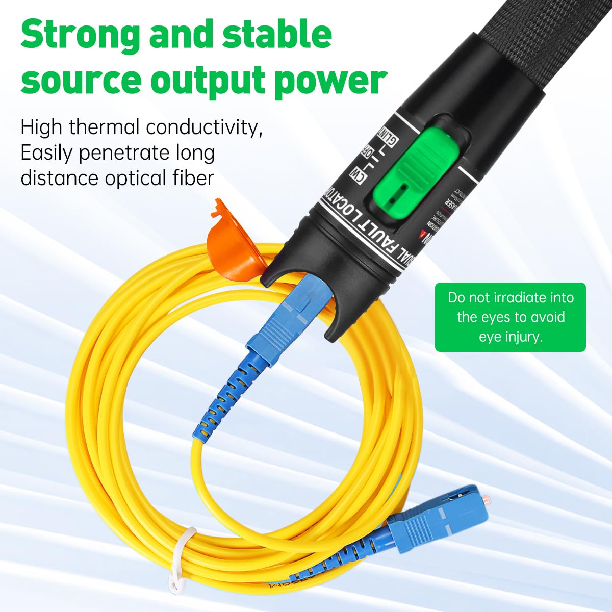 Moocci Visual Fault Locator Fiber Optic Tester - Fiber Optic Cable Tester Meter with FC to LC Adapter - Tools Tester Kit for LC/FC/SC/ST, Network Cable Test - Image 6