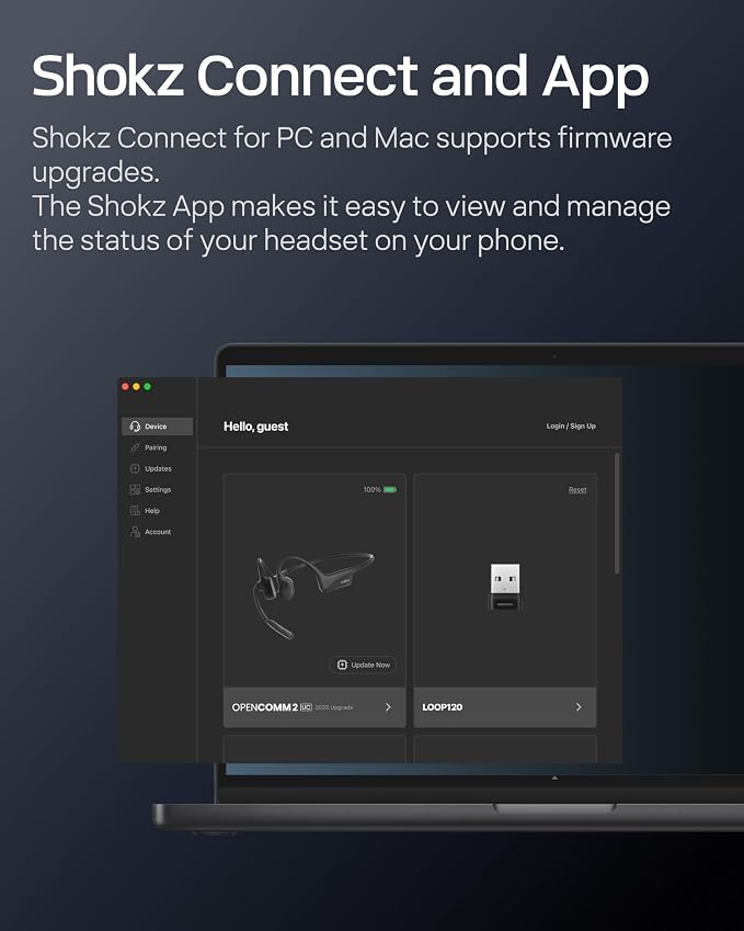 SHOKZ OpenComm2 UC Open-Ear Headset, USB-C Dongle, Noise-Canceling Mic | Zoom Certified；Bone Conduction Headphones；Mute Button for Work Calls and Meetings；16-Hour Battery Life & Quick Charge - Image 10