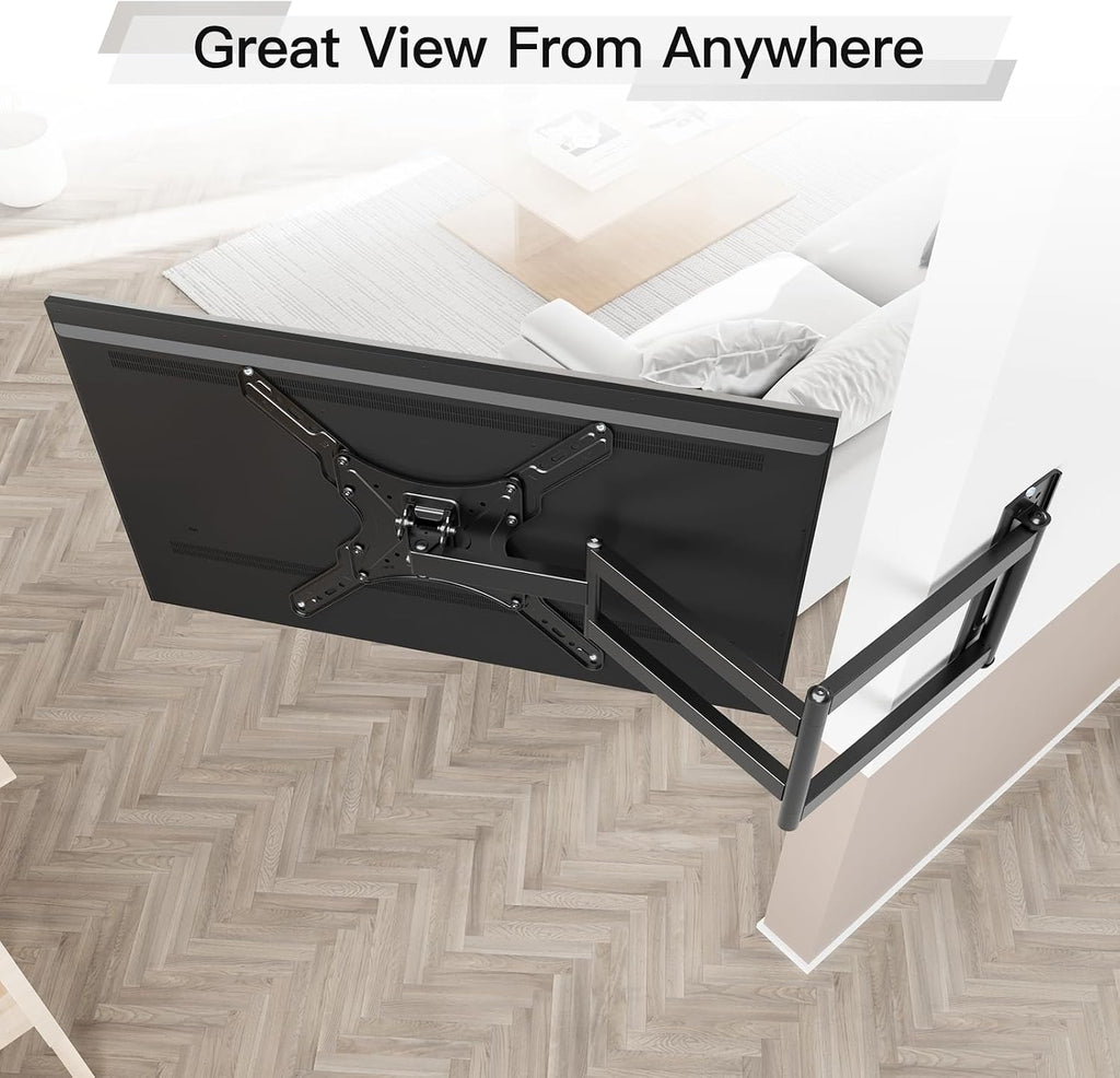 ELIVED Long Arm TV Wall Mount for Most 26-65 Inch TVs, 37.4 Inch Long Extension TV Mount Swivel and Tilt, Max VESA 400x400mm, Full Motion Wall Mount tv Bracket Holds up to 77 lbs. (Pack of 2) - Image 3