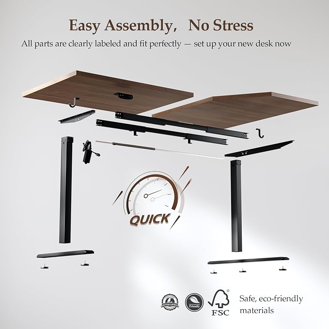 Klicelor L Shaped Standing Desk 55 x 31.5 Inch, Electric Height Adjustable Corner Desk for Home Office Workstation, Ergonomic Sit Stand Computer Table with Memory Controller, Dark Walnut - Image 8