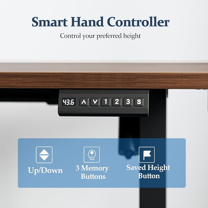 Klicelor L Shaped Standing Desk 75 x 61 Inch, Electric Height Adjustable Corner Desk for Home Office Workstation, Ergonomic Sit Stand Computer Table with Memory Controller, Dark Walnut - Image 5