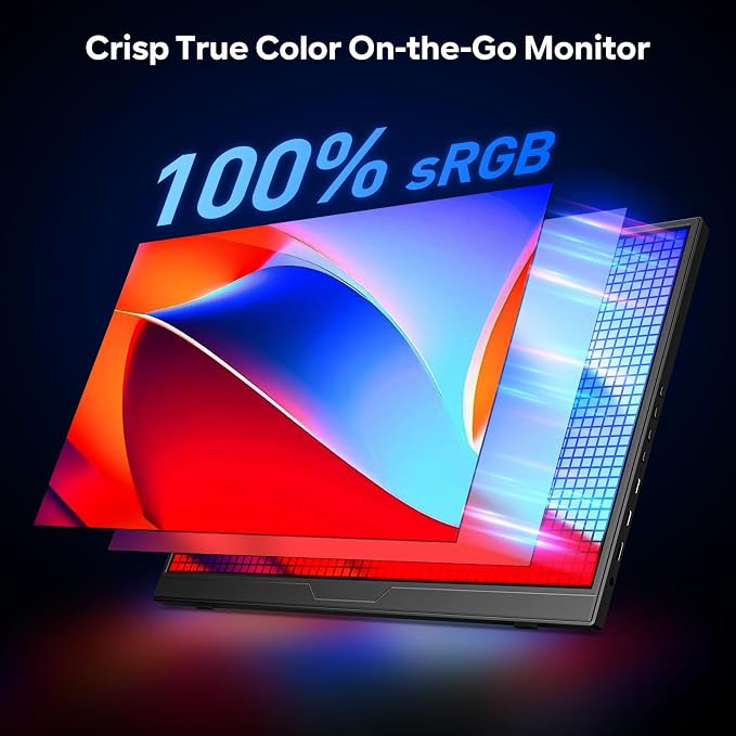 Dopesplay 120Hz Portable Gaming Monitor 16" 1200P FHD 100% sRGB Portable Display with Adjustable Stand, USB-C & HDMI External Monitor & Travel Screen for Laptop Mac PC Phone Xbox PS5 Switch - Image 3