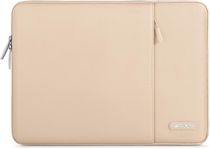 MOSISO Laptop Case 15 inch, Laptop Sleeve Bag with Pocket | Compatible with MacBook Air 15 inch M5 M4 M3 M2 2026-2023, Dell XPS, Polyester Vertical Computer Bag, Apricot by MOSISO