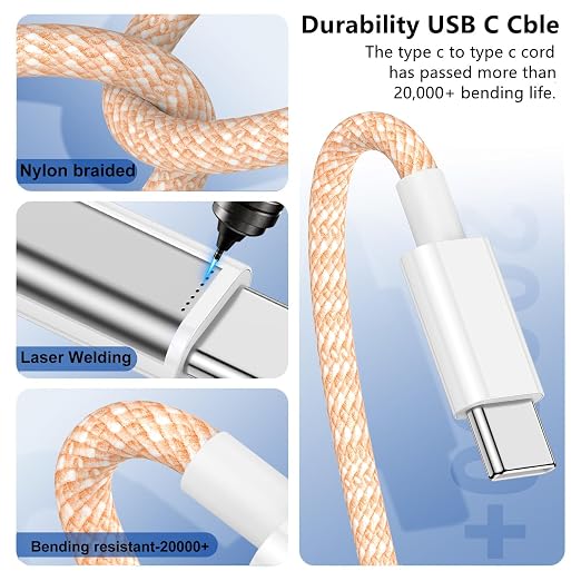 USB C to C Charger Cable 10ft, 60W Type C to C Fast Charging Cable Cord Long for Apple iPhone 17 Pro Max/17 Air/16 Pro Max/16 Pro/15 Plus/15 Pro Max/MacBook 2021/2020/2019,iPad Pro/Mini/Samsung Galaxy - Image 4