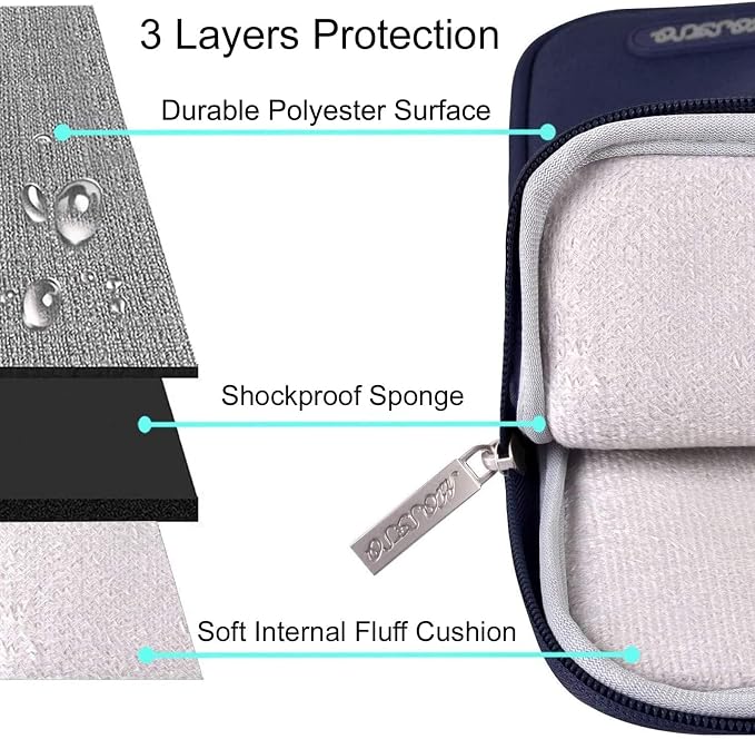 MOSISO Laptop Case 14 inch, Laptop Sleeve Bag with Pocket | Compatible with HP Lenovo Dell ASUS Acer, HP Stream, Dell Latitude, Polyester Vertical Computer Bag, Navy Blue - Image 3