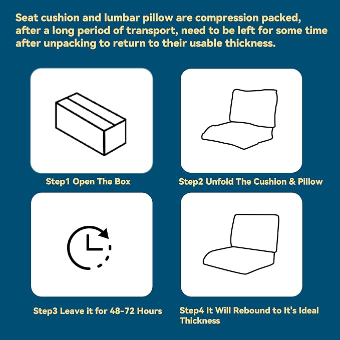 HOMBYS Extra Thick Recliner Chair Cushion with Lumbar Support Pillow for Elderly, 4.5" High Density Foam Seat Cushion, Breathable Fabric, 20"x20" Extra Large & Non-slip for Recliner, Office, Dark Grey - Image 7