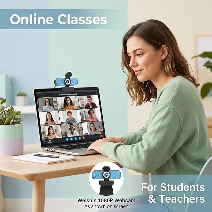 1080P Webcam for PC – Complete Your Setup, Built for Every Need | Plug and Play in Seconds, Crystal Clear Video, Noise-Canceling Mic, Works on Any Platform, Privacy Cover, Clip & 5ft Cable - Image 9