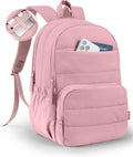 Uselike Travel Backpack for Women, 15.6 Inch Laptop Backpack, Quilted College Bookbag, Cute Work Backpacks, Water Resistant (Mauve Pink) by Uselike