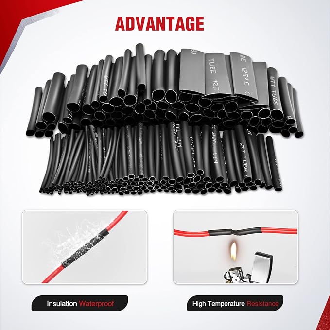 Nilight 650pcs Heat Shrink Tubing Kit-3:1 Ratio Electrical Wire Cable Sleeve Wrap Tube Assortment Flame Retardant Waterproof Insulation Protection - Image 3