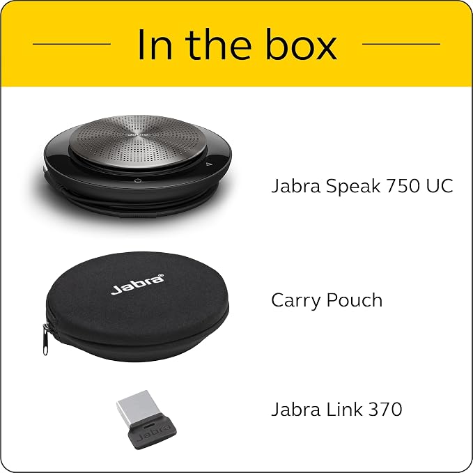 Jabra Speak 750 UC Wireless Bluetooth Speakerphone with Link 370 USB Adapter – Portable Conference Speaker for Holding Meetings Anywhere with Premium Audio - Certified for Zoom & Google Meet - Image 7