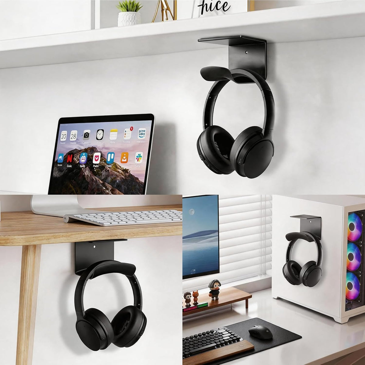 Headphone Holder, Aluminum Headset Hanger with Adhesive Mount - Image 7