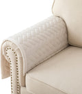 Velvet Couch Armrest Covers for Sofa,White,1PC,28''x28'' by Eismodra
