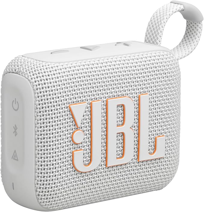 JBL Go 4 - Ultra-Portable, Waterproof and Dustproof Bluetooth Speaker, Big JBL Pro Sound with Punchy bass, 7-Hour Built-in Battery, Made in Part with Recycled Materials (White) by JBL