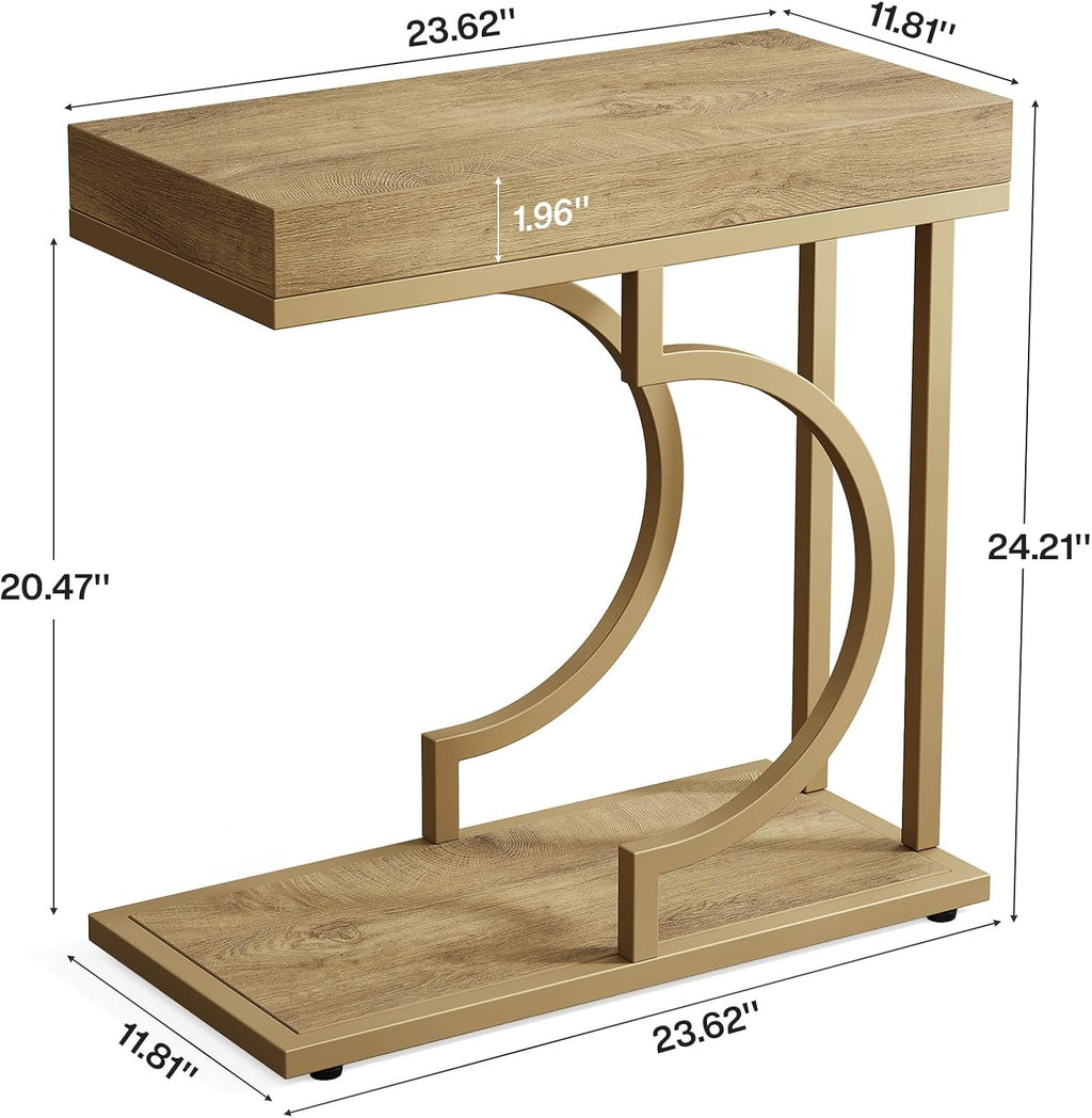 Tribesigns Narrow Side Table Set of 2, C Shaped End Table - Image 2