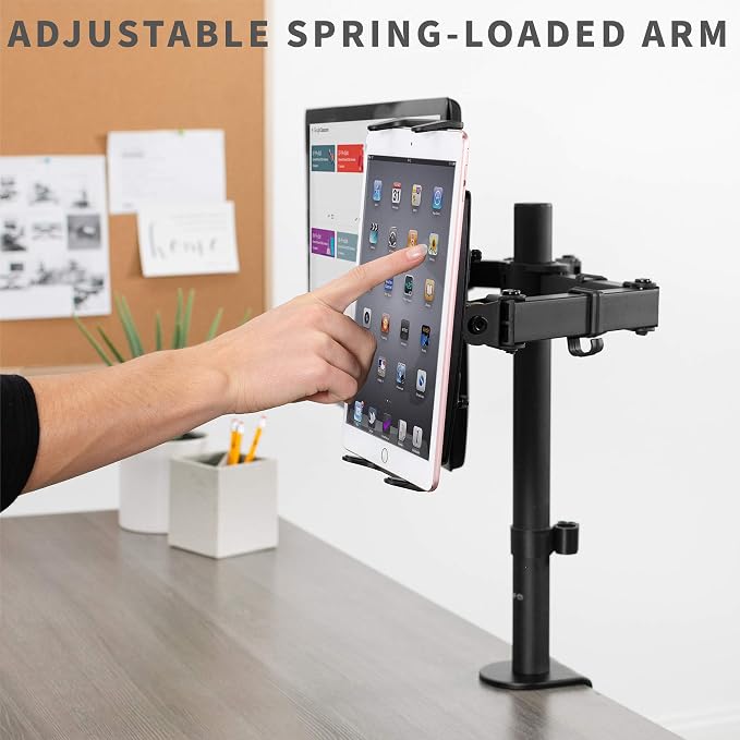VIVO Universal VESA Mount Adapter for Tablets, 2-in-1 Laptops, & 15.6 inch Portable Monitors, Max VESA 100x100, Adjustable Laptop Holder, Black, MOUNT-UVM02 - Image 5