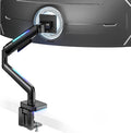 ARES WING Ultrawide Monitor arm with RGB for 17-49 Inch Screen, Black | Heavy Duty Gas Spring Single Monitor Arm, Adjustable Gaming Computer Monitor Arm for Desk up to 44lbs by ARESWING