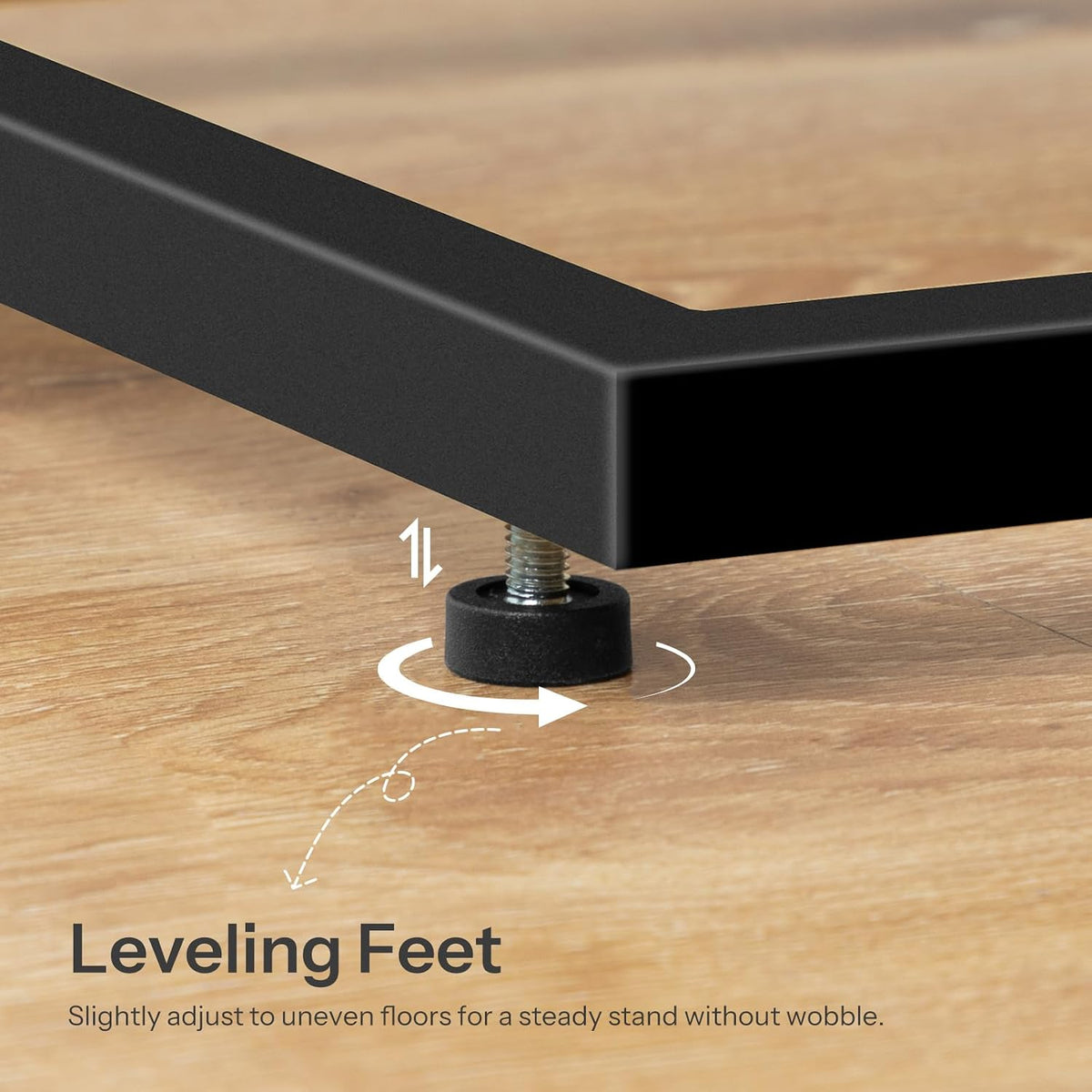 HOOBRO C Shaped End Table, Glass Side Table with Metal Frame - Image 9