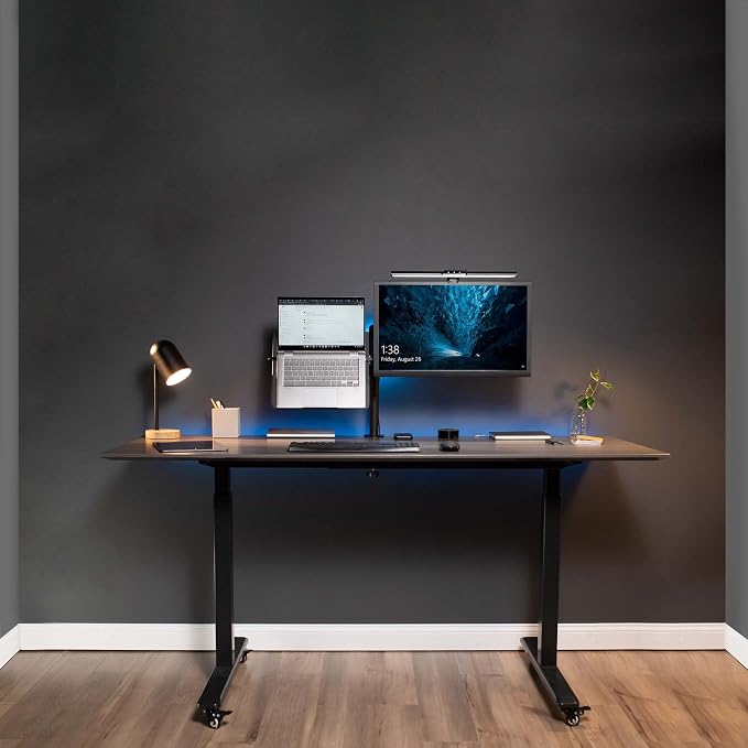 VIVO Black Fully Adjustable 13 to 32 inch Single Computer Monitor and Laptop Desk Mount Combo, Stand with Grommet Option, Fits up to 17 inch Laptops (STAND-V002C) - Image 9